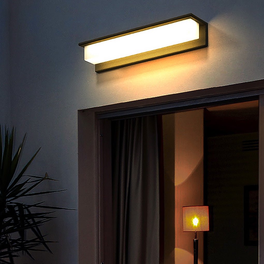 Black Rectangular Waterproof Outdoor Porch Light Fixture for Entryways