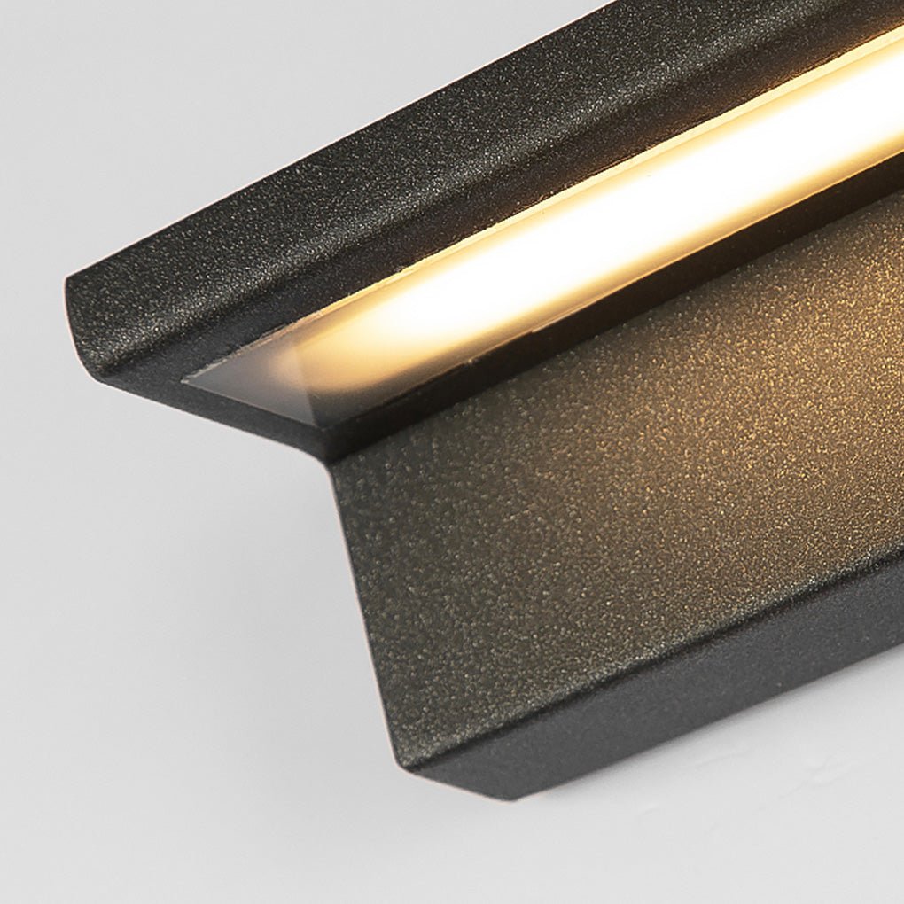 Black Rectangular Waterproof Outdoor Porch Light Fixture for Entryways