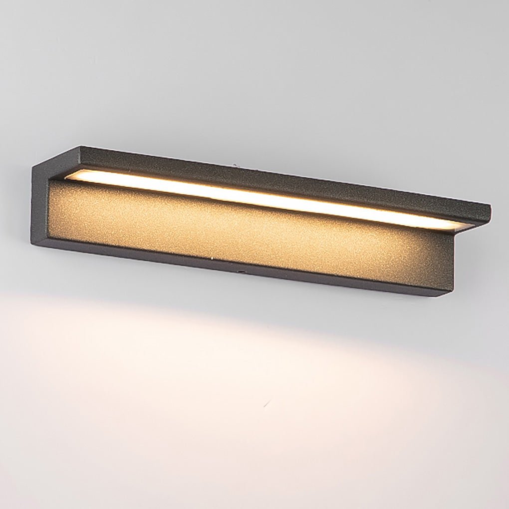 Black Rectangular Waterproof Outdoor Porch Light Fixture for Entryways