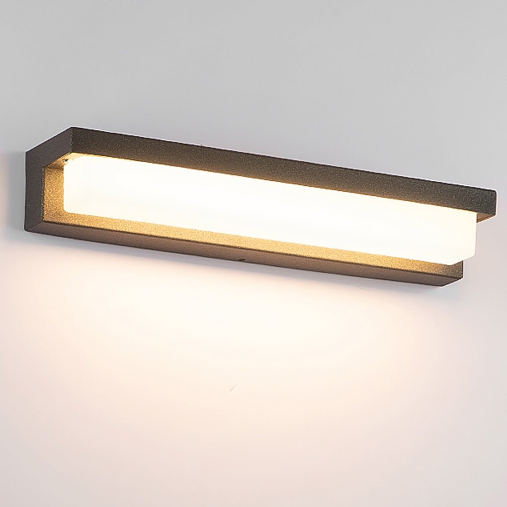 Black Rectangular Waterproof Outdoor Porch Light Fixture for Entryways
