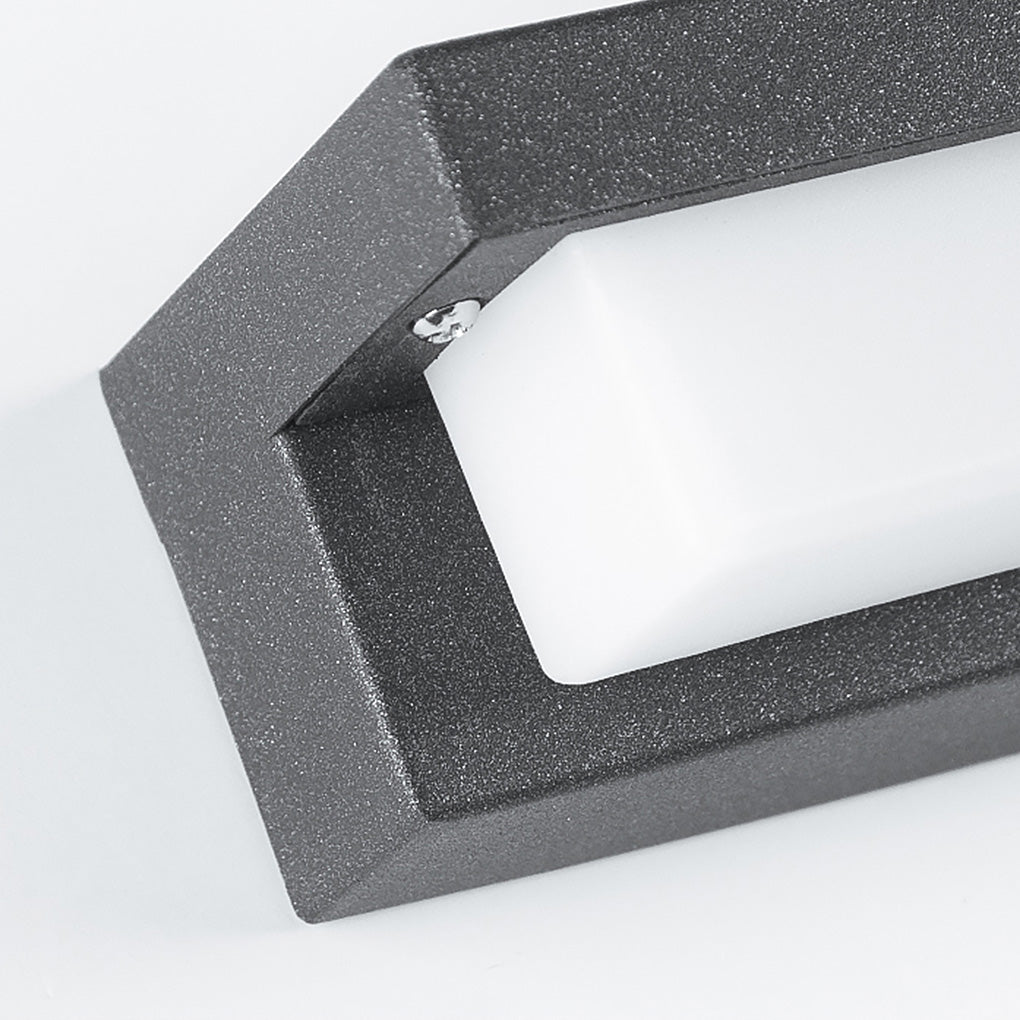 Black Rectangular Waterproof Outdoor Porch Light Fixture for Entryways
