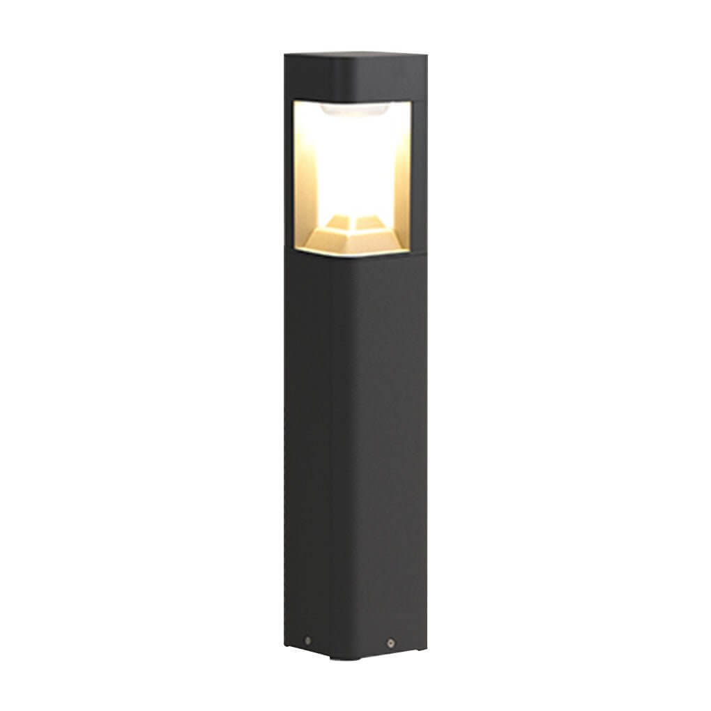 Modern Three-Sided Hollow LED Bollard Light for Outdoor Pathway Illumination
