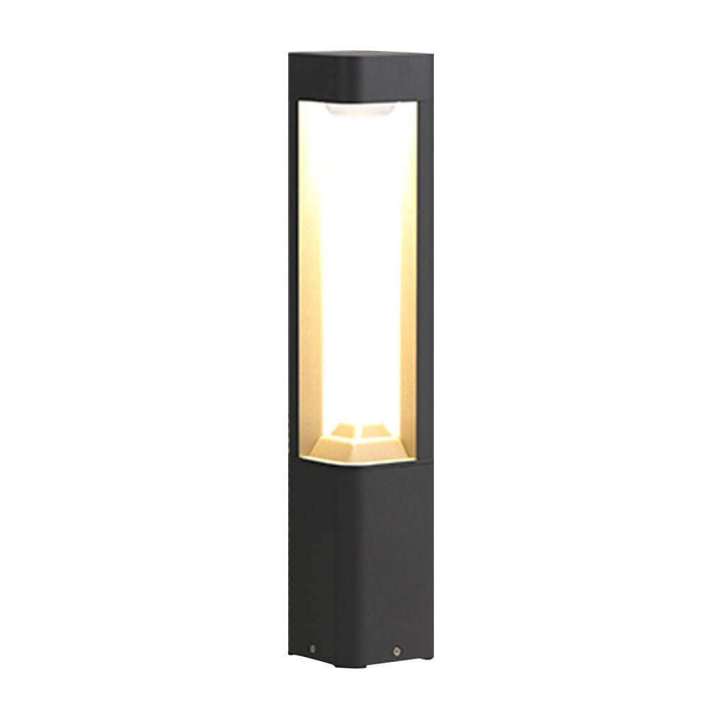 Modern White Three-Sided Hollow LED Bollard Light for Outdoor Spaces