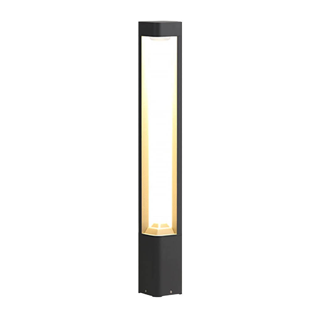 Modern White Three-Sided Hollow LED Bollard Light for Outdoor Spaces