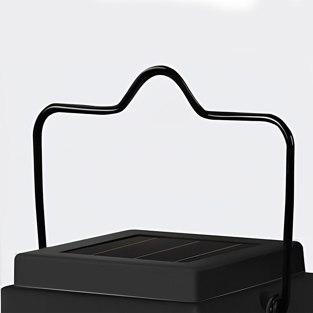 Portable Black Solar LED Candlestick Lantern for Outdoor Decor