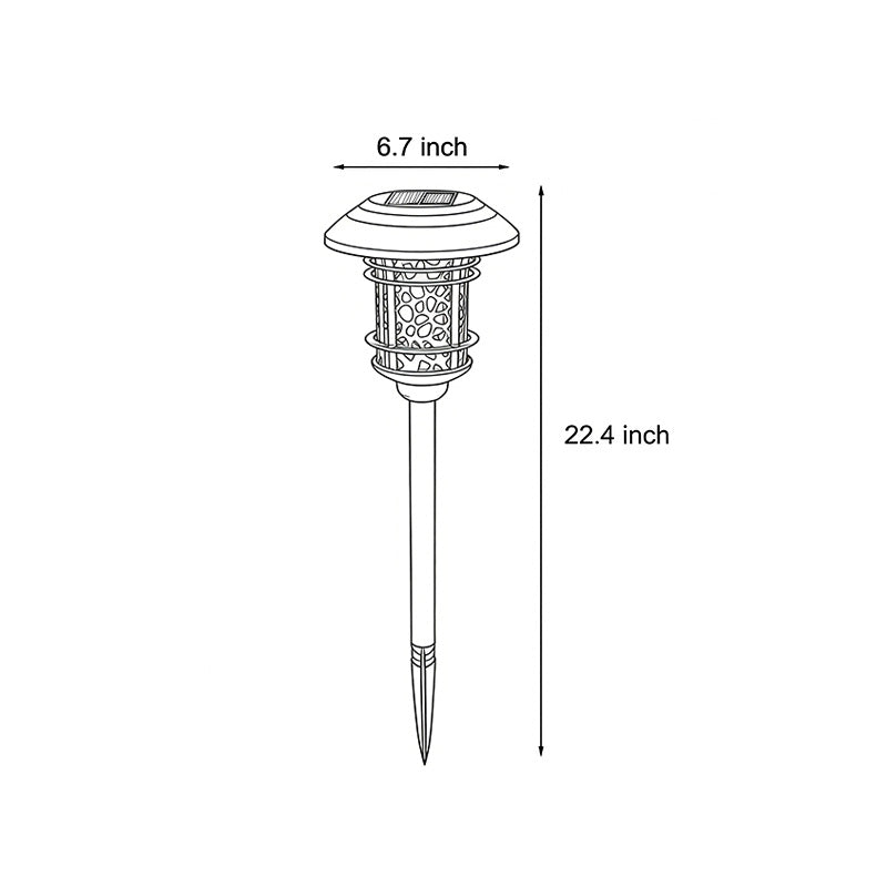 Modern Waterproof Solar LED Hollow Flame Flicker Pathway Lights