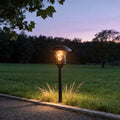 Modern Waterproof Solar LED Hollow Flame Flicker Pathway Lights