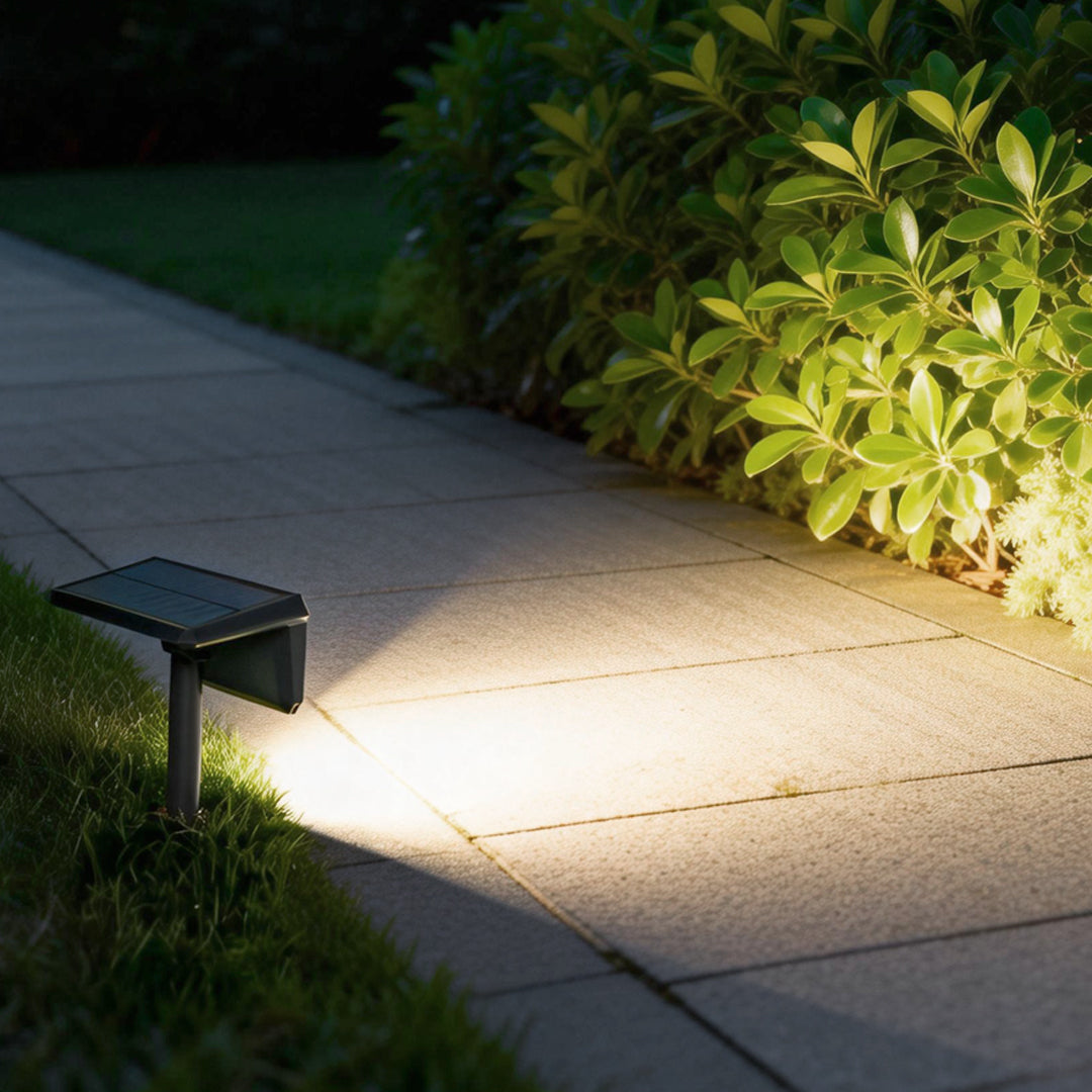 Modern Black LED Solar Pathway Lights for Outdoor Lawn and Garden Use