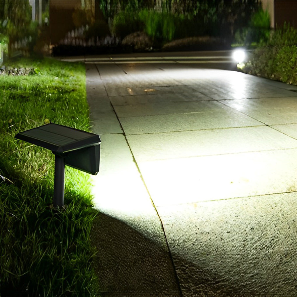 Modern Black LED Solar Pathway Lights for Outdoor Lawn and Garden Use