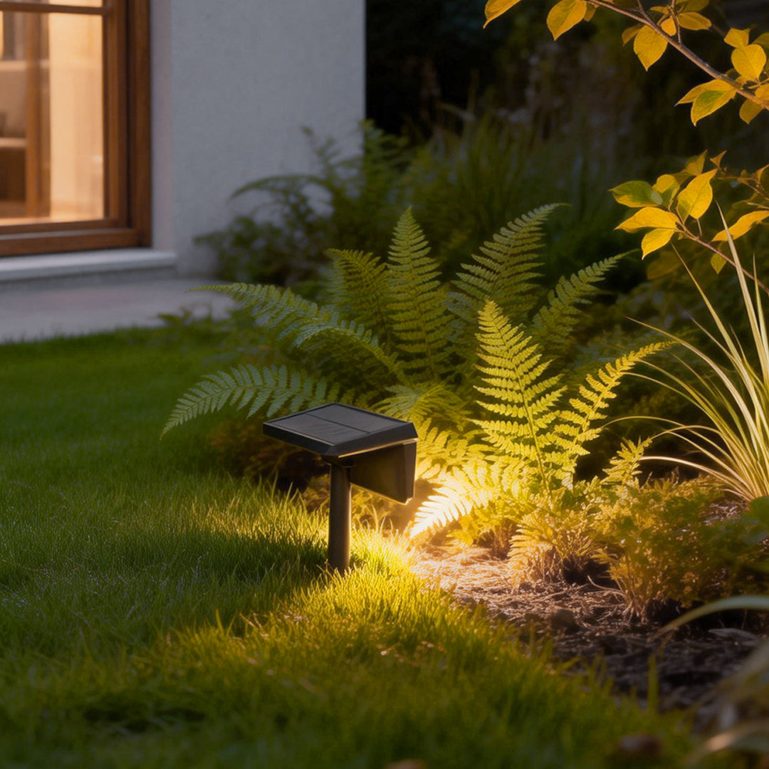 Modern Black LED Solar Pathway Lights for Outdoor Lawn and Garden Use