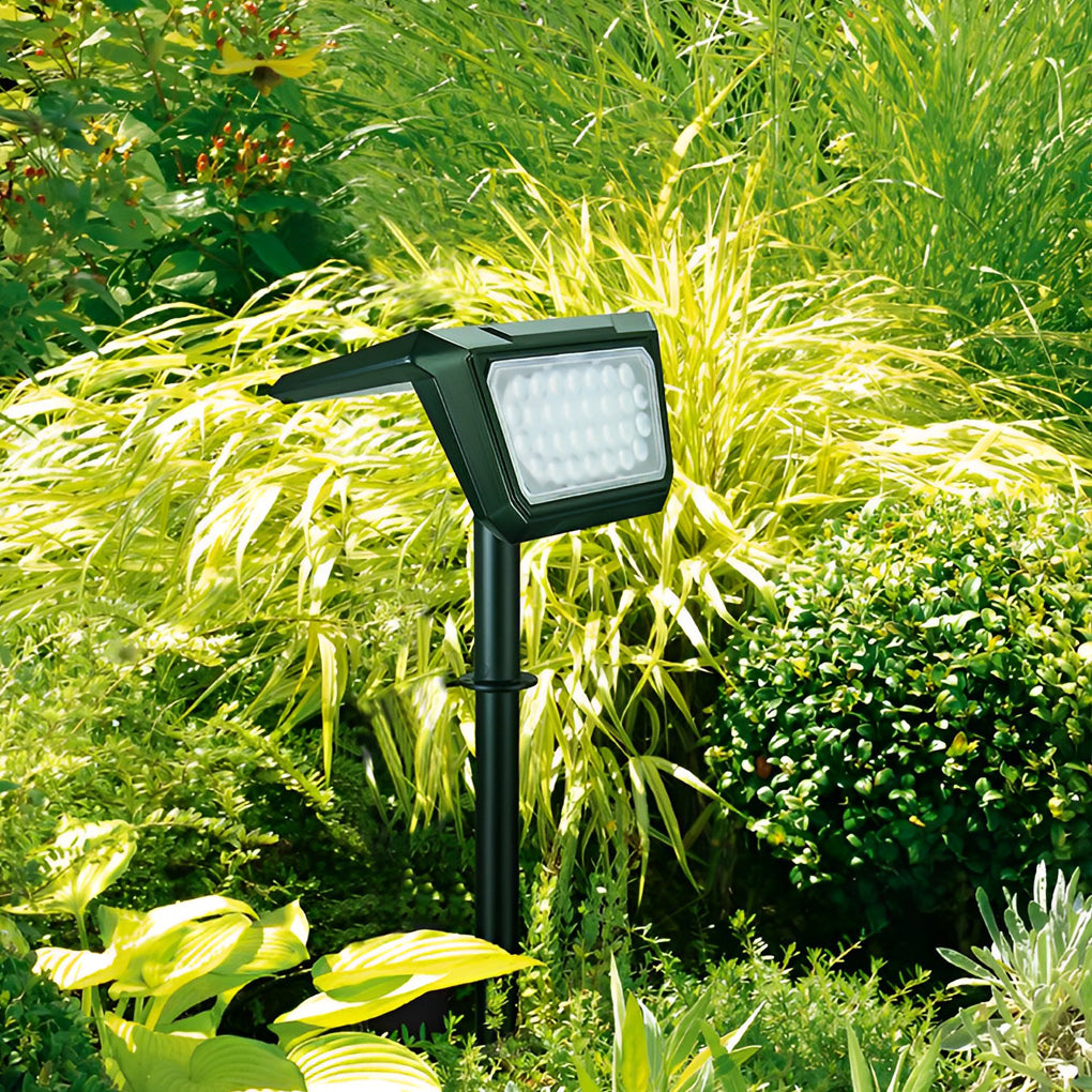 Modern Black LED Solar Pathway Lights for Outdoor Lawn and Garden Use