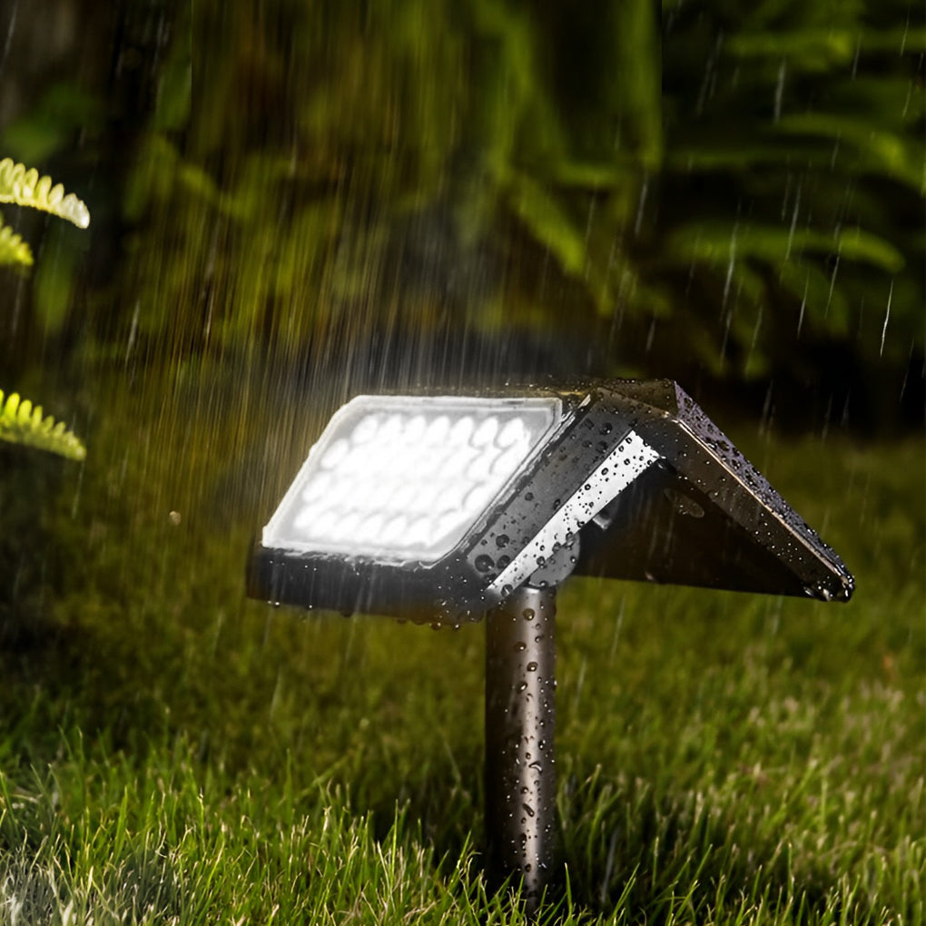 Modern Black LED Solar Pathway Lights for Outdoor Lawn and Garden Use