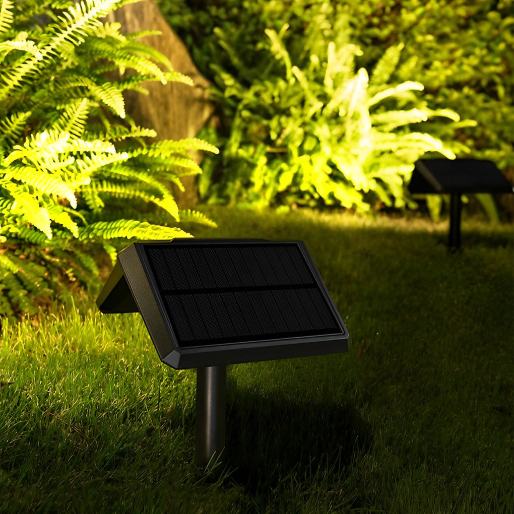 Modern Black LED Solar Pathway Lights for Outdoor Lawn and Garden Use