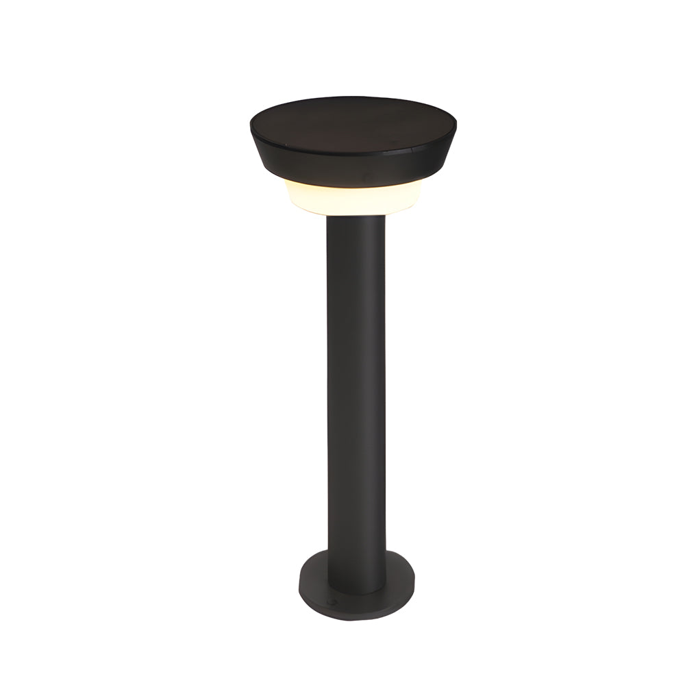 Black Cylindrical Solar-Powered Garden Pathway Lights for Outdoor Spaces