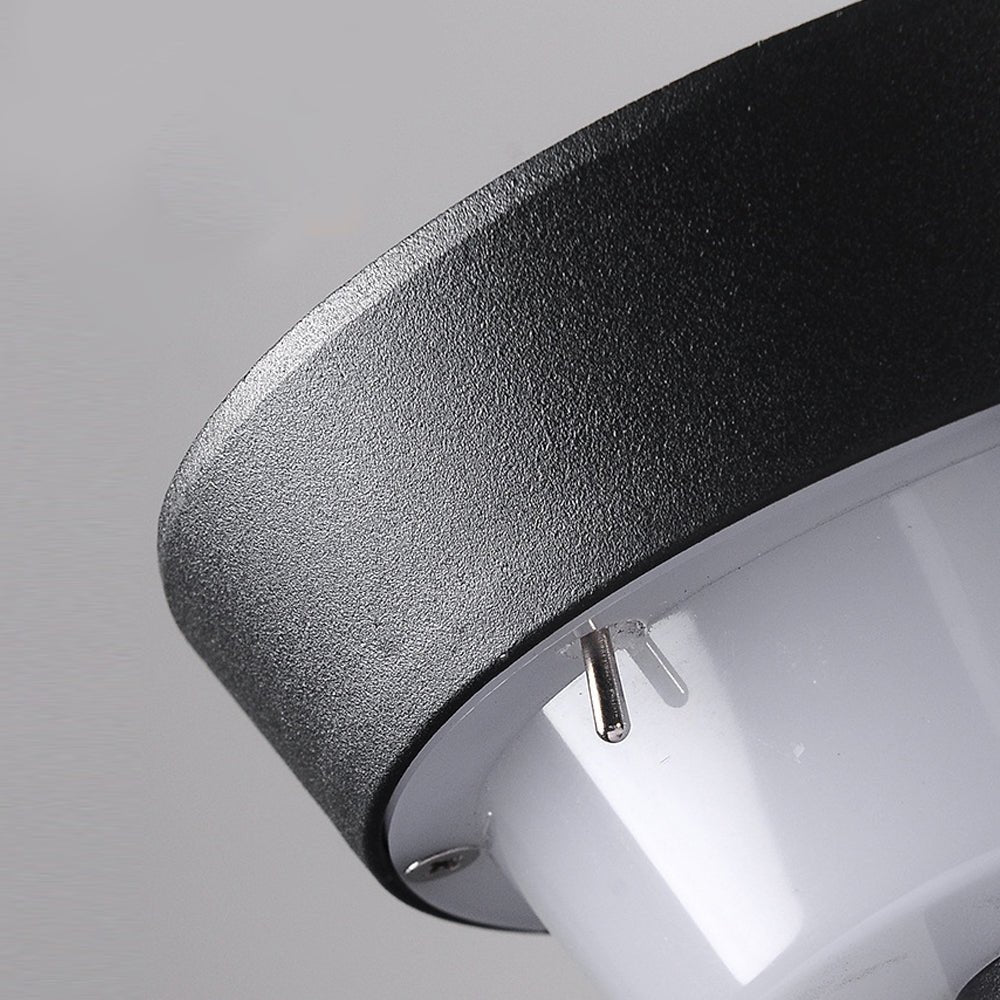 Black Cylindrical Solar-Powered Garden Pathway Lights for Outdoor Spaces