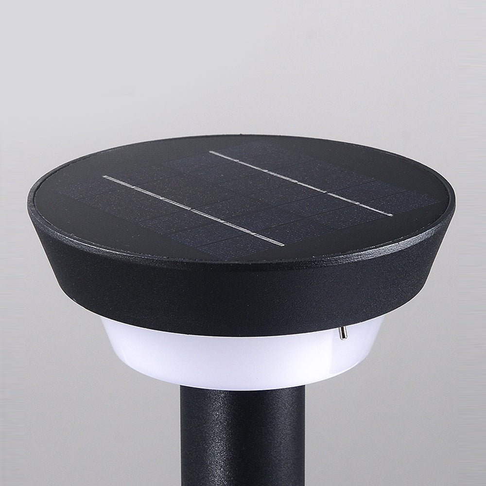 Black Cylindrical Solar-Powered Garden Pathway Lights for Outdoor Spaces