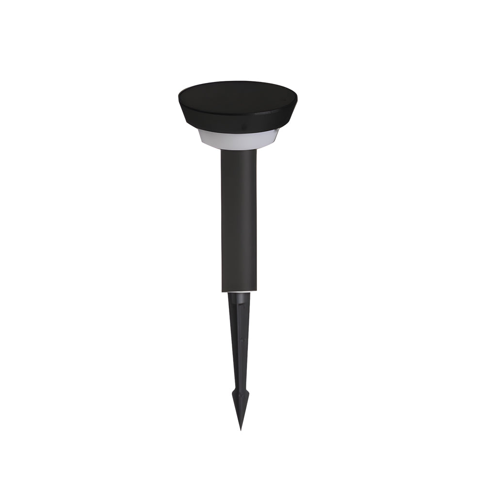 Black Cylindrical Solar-Powered Garden Pathway Lights for Outdoor Spaces