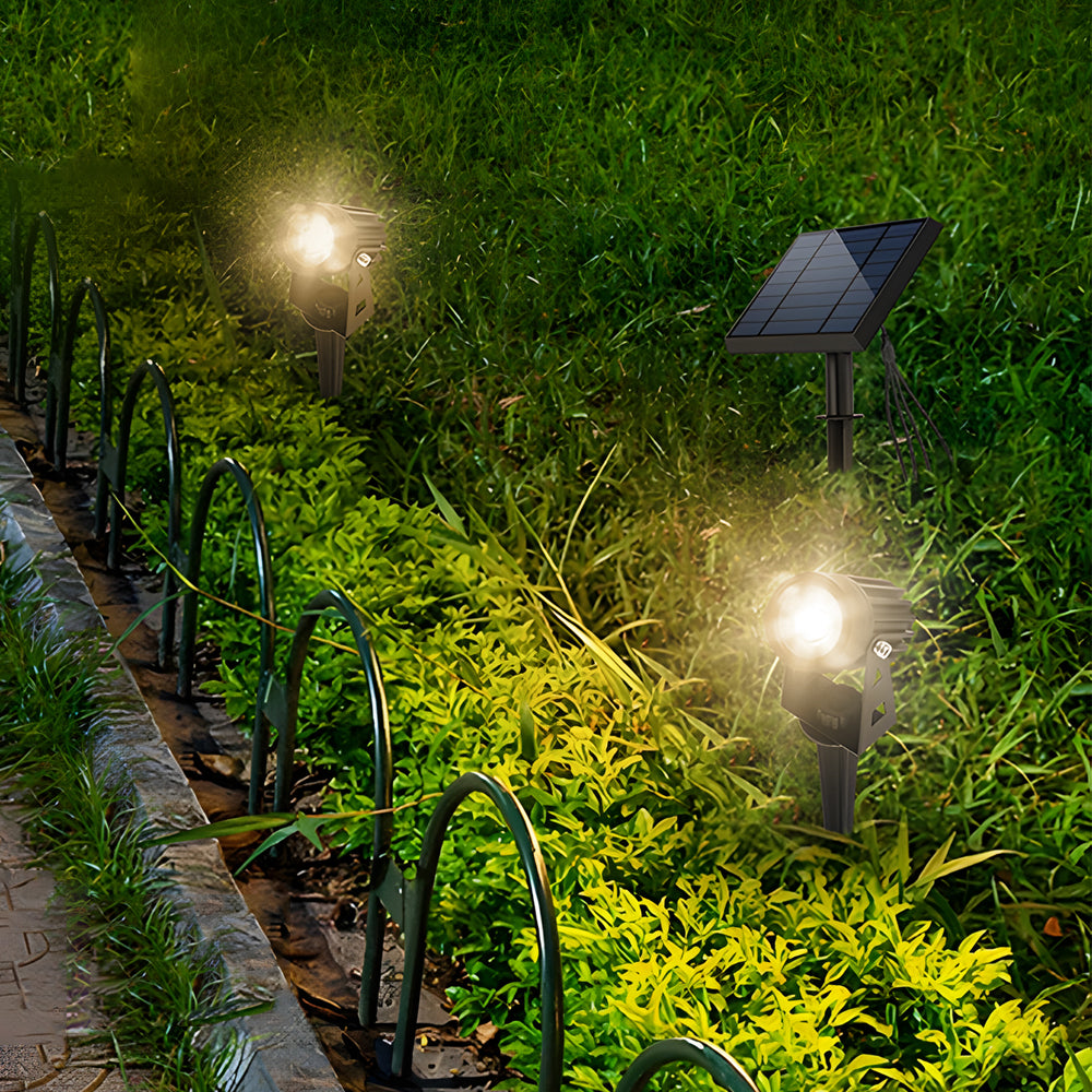 Adjustable Solar Powered Outdoor Landscape Spotlight in Durable Black Finish