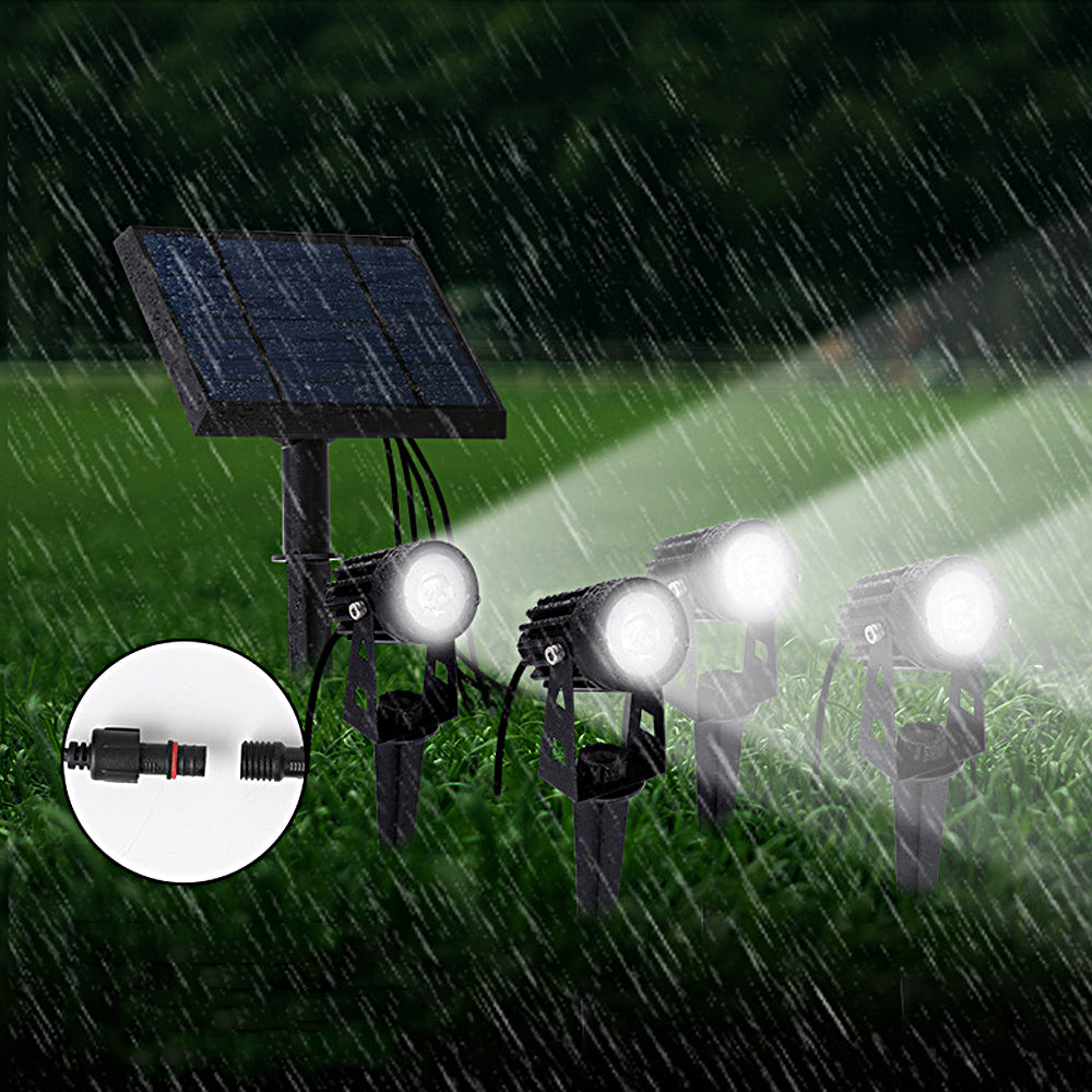 Adjustable Solar Powered Outdoor Landscape Spotlight in Durable Black Finish