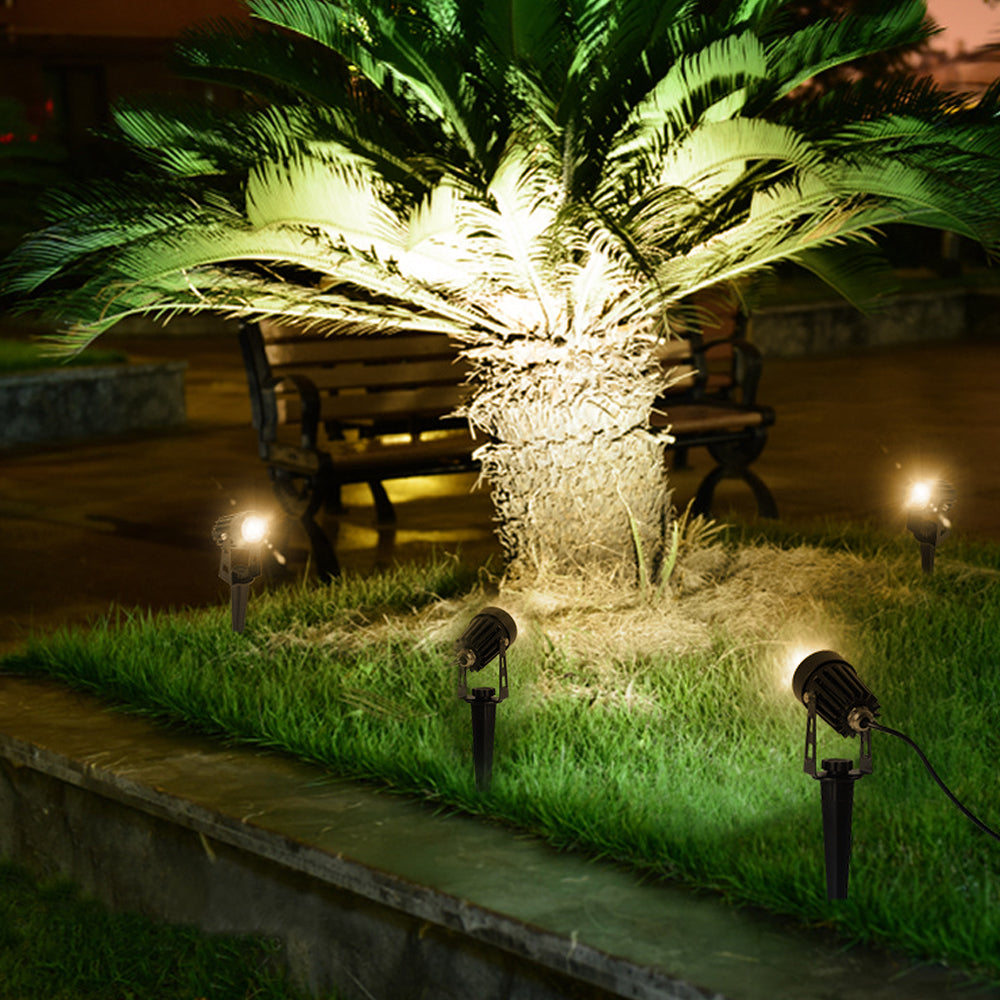 Adjustable Solar Powered Outdoor Landscape Spotlight in Durable Black Finish