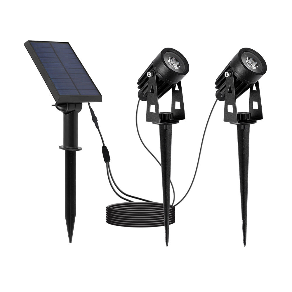 Adjustable Solar Powered Outdoor Landscape Spotlight in Durable Black Finish