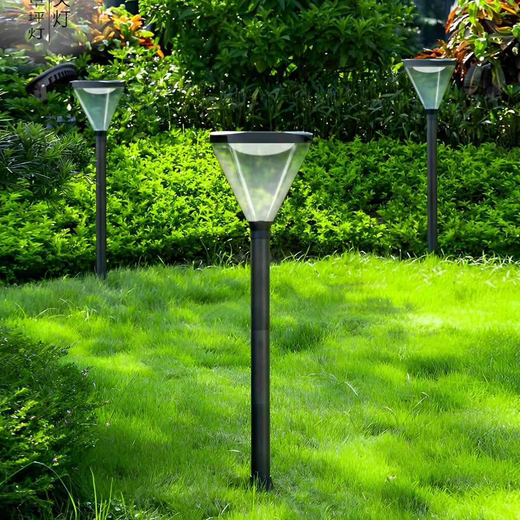 Modern Black Solar Powered LED Landscape Lights for Outdoor Gardens