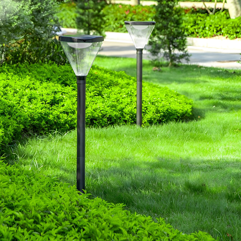 Modern Black Solar Powered LED Landscape Lights for Outdoor Gardens