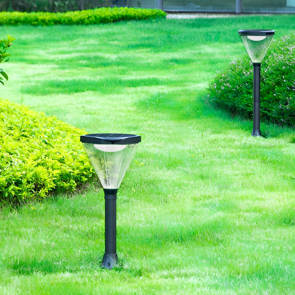 Modern Black Solar Powered LED Landscape Lights for Outdoor Gardens