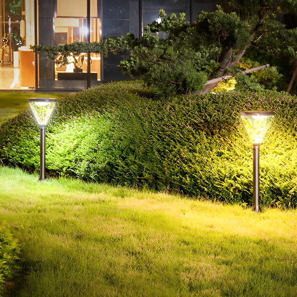 Modern Black Solar Powered LED Landscape Lights for Outdoor Gardens