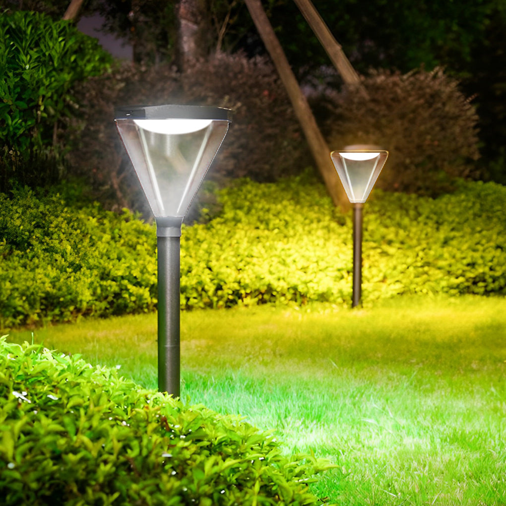 Modern Black Solar Powered LED Landscape Lights for Outdoor Gardens