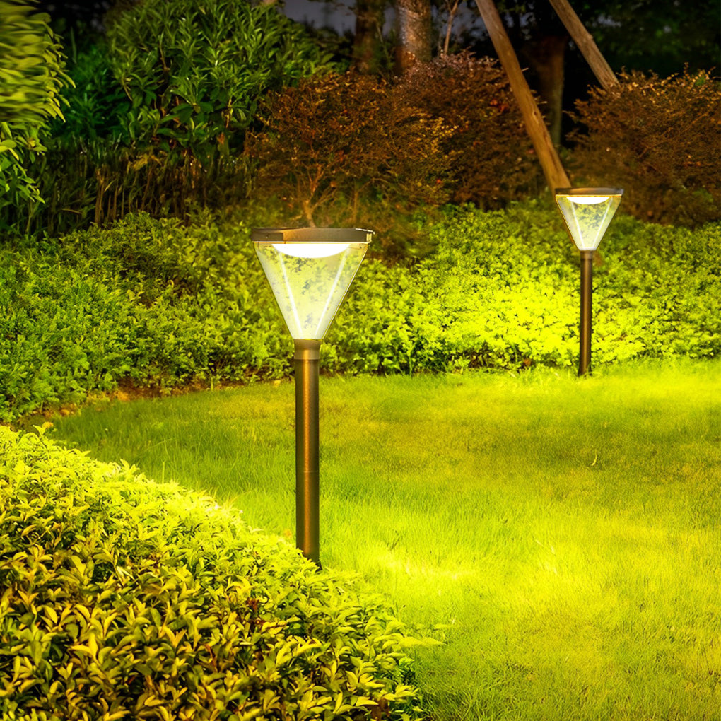 Modern Black Solar Powered LED Landscape Lights for Outdoor Gardens