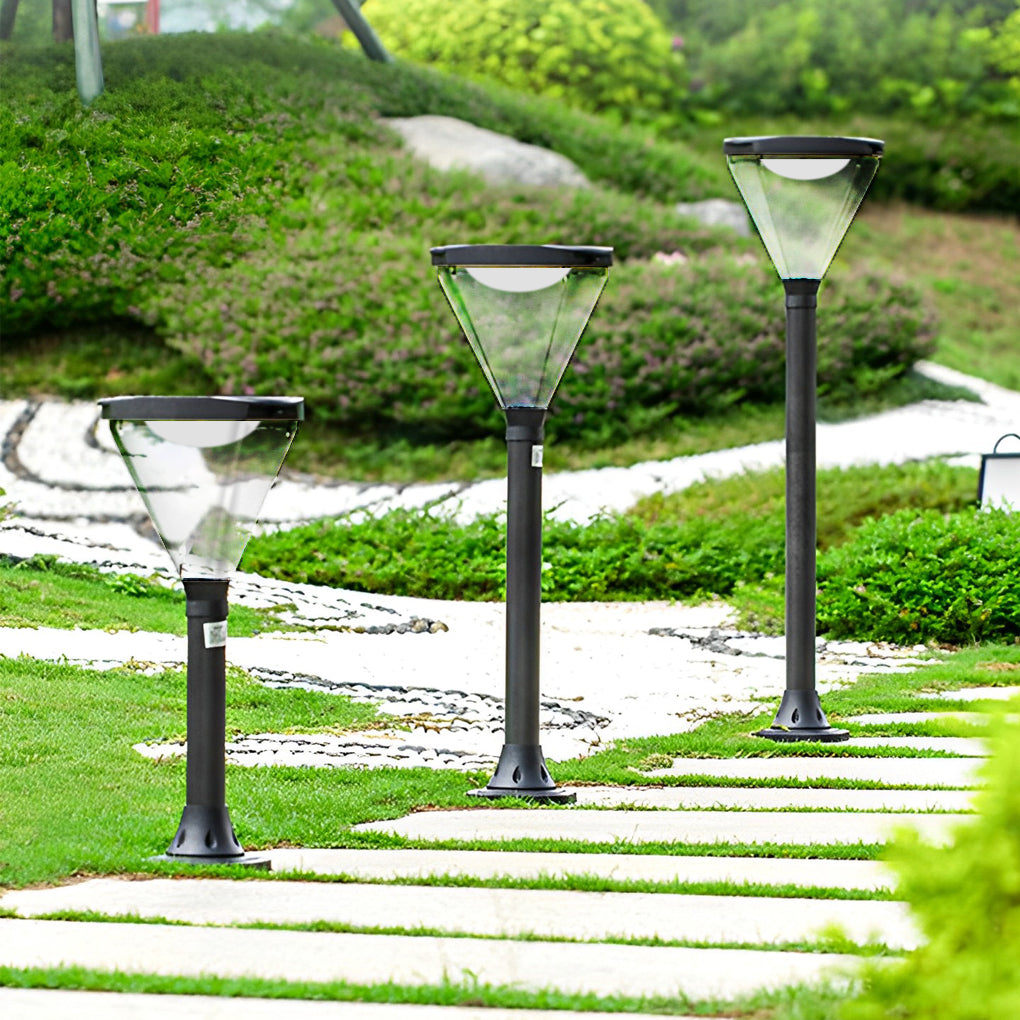 Modern Black Solar Powered LED Landscape Lights for Outdoor Gardens