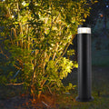 Black Waterproof Solar-Powered LED Bollard Lights for Outdoor Spaces