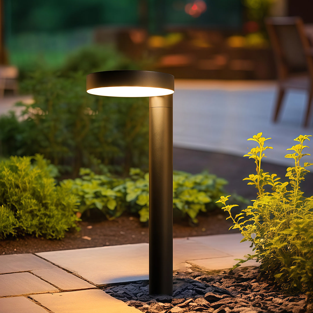 Sleek Black Waterproof Solar Path Lights for Outdoor Landscape Decor