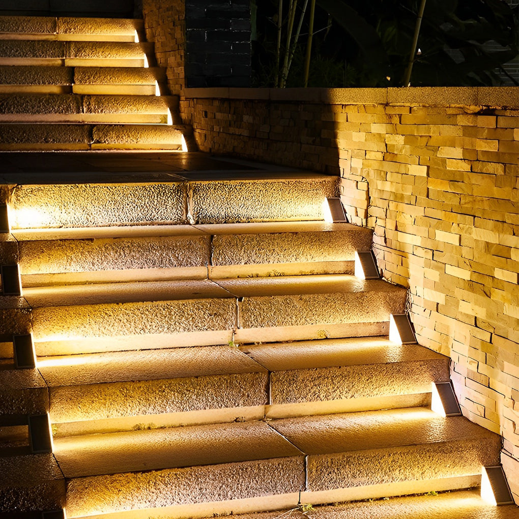 Modern Waterproof Solar-Powered Triangle Step Lights for Outdoor Stairs