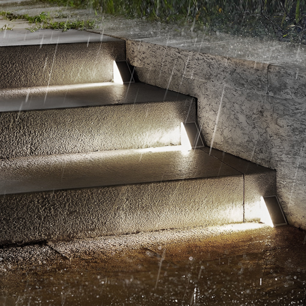 Modern Waterproof Solar-Powered Triangle Step Lights for Outdoor Gardens