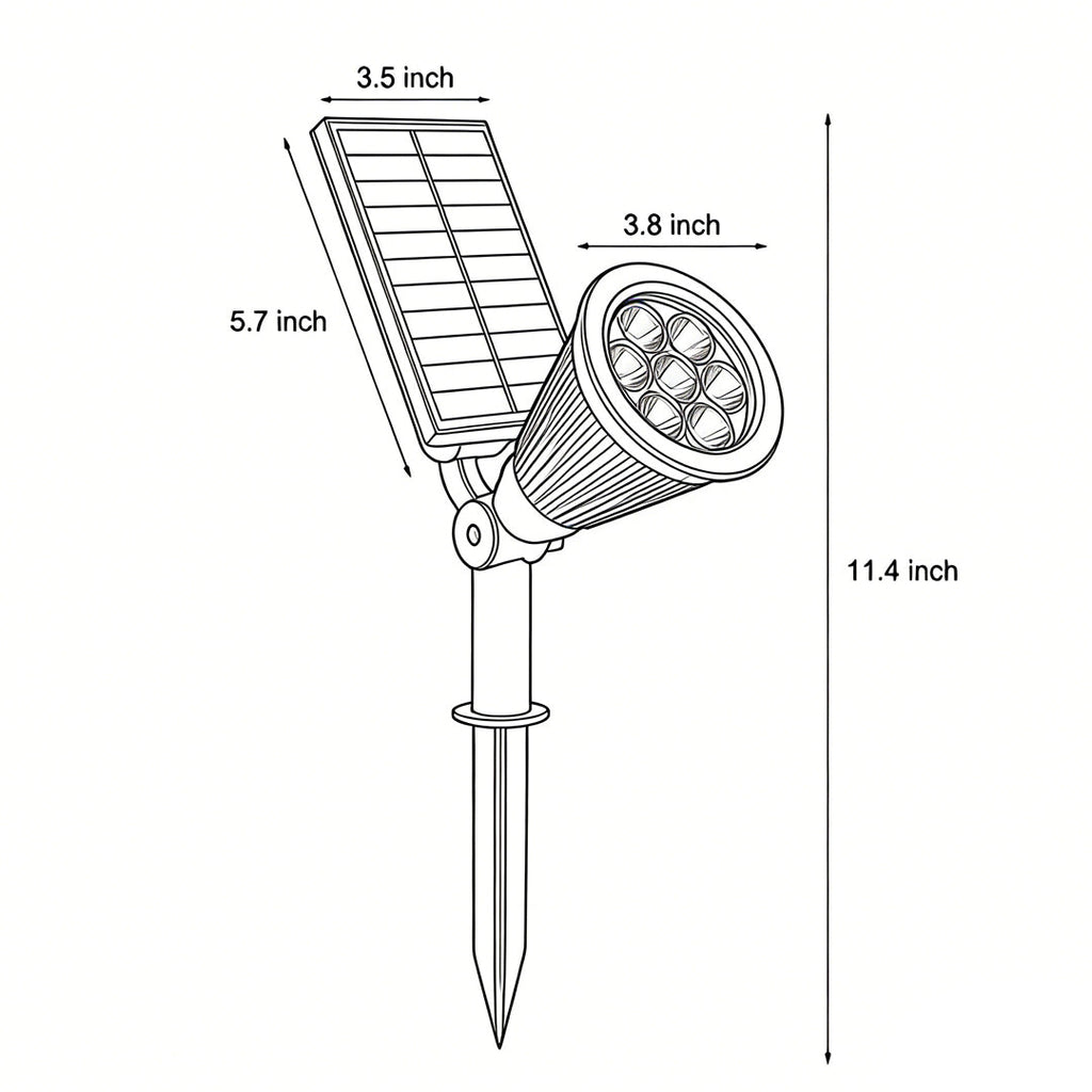 Waterproof Modern Solar-Powered Garden Spotlights for Outdoor Landscape