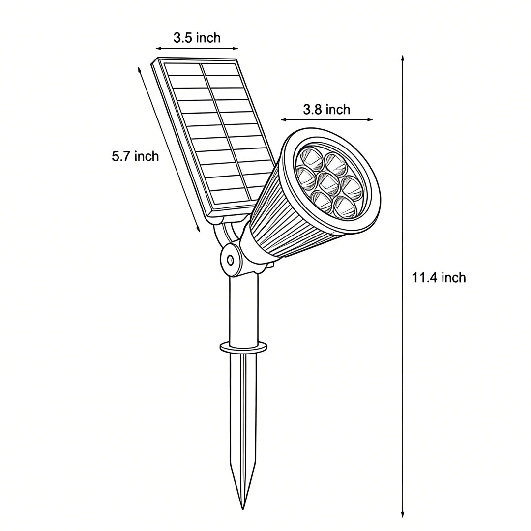 Waterproof Modern Solar Powered LED Spotlights for Garden Pathway Lighting