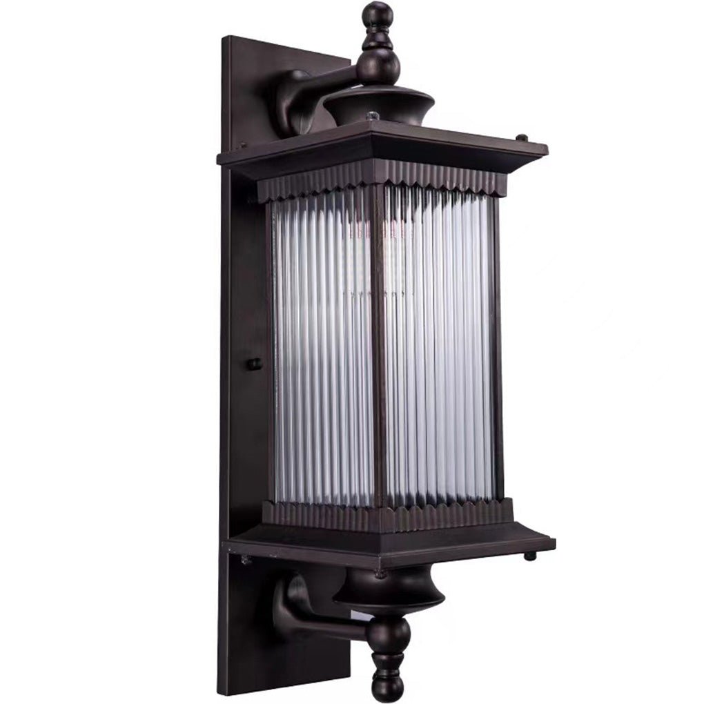 Elegant Striped Glass Wall-Mounted Solar Outdoor Waterproof Lamp