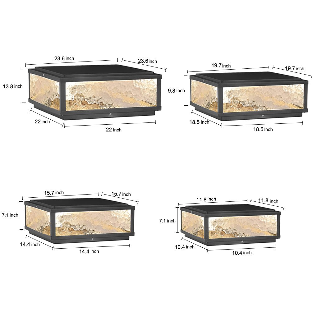 Modern Square LED Waterproof Outdoor Pillar Light for Patios & Gardens