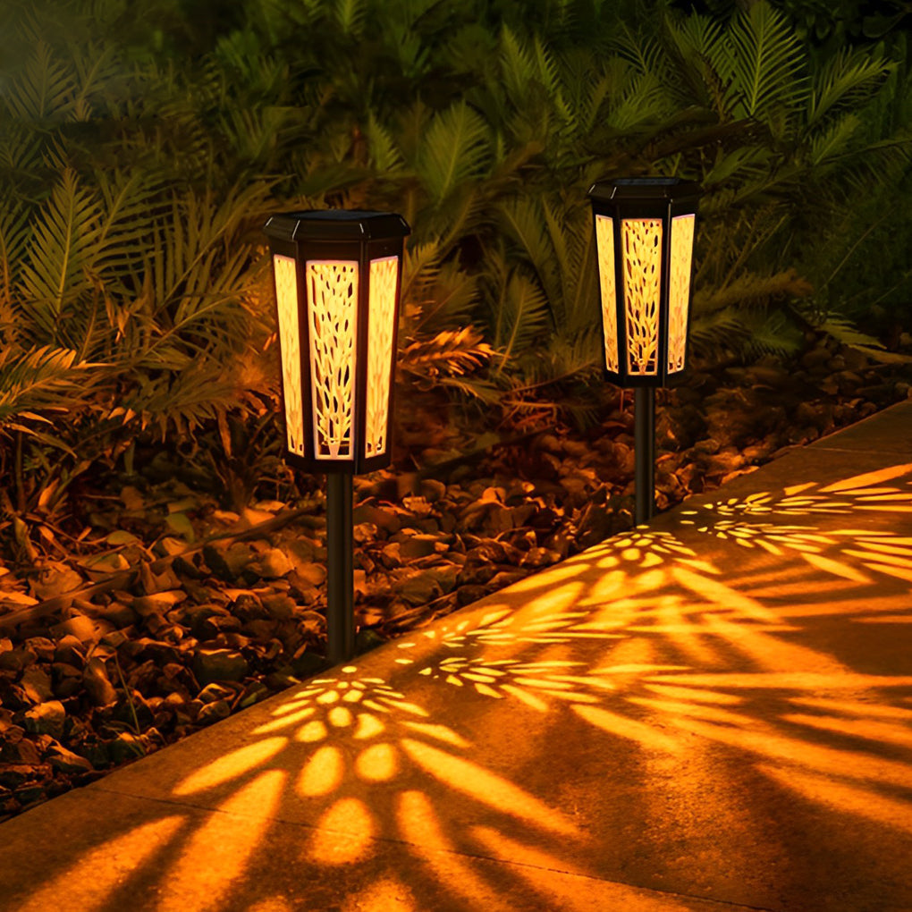 Elegant Solar-Powered Stake Light with Decorative Patterns for Pathways