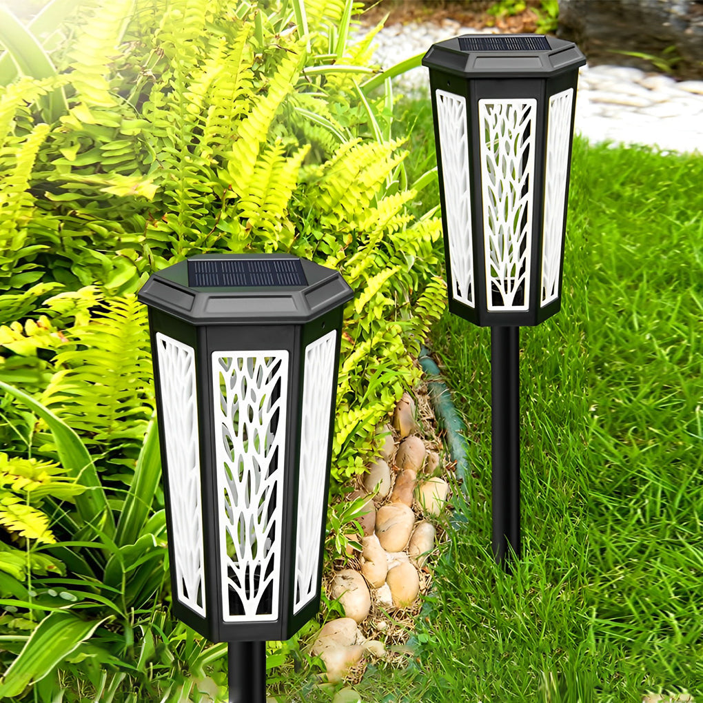 Decorative Solar Pathway Stake Light with Patterned Shadows for Gardens