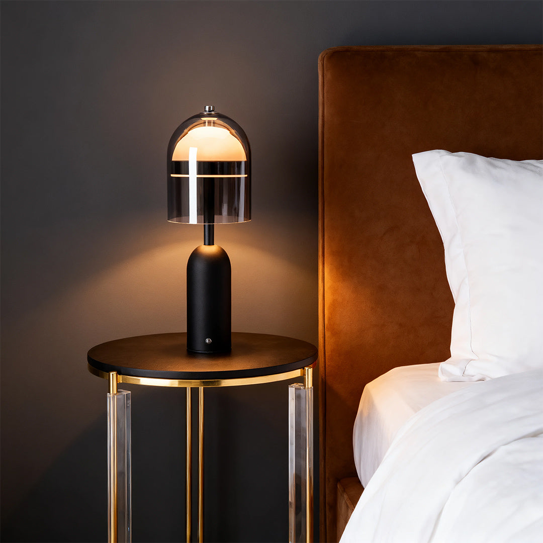 Italian Minimalist Clear Glass Table Lamp for Elegant Living Room Decor