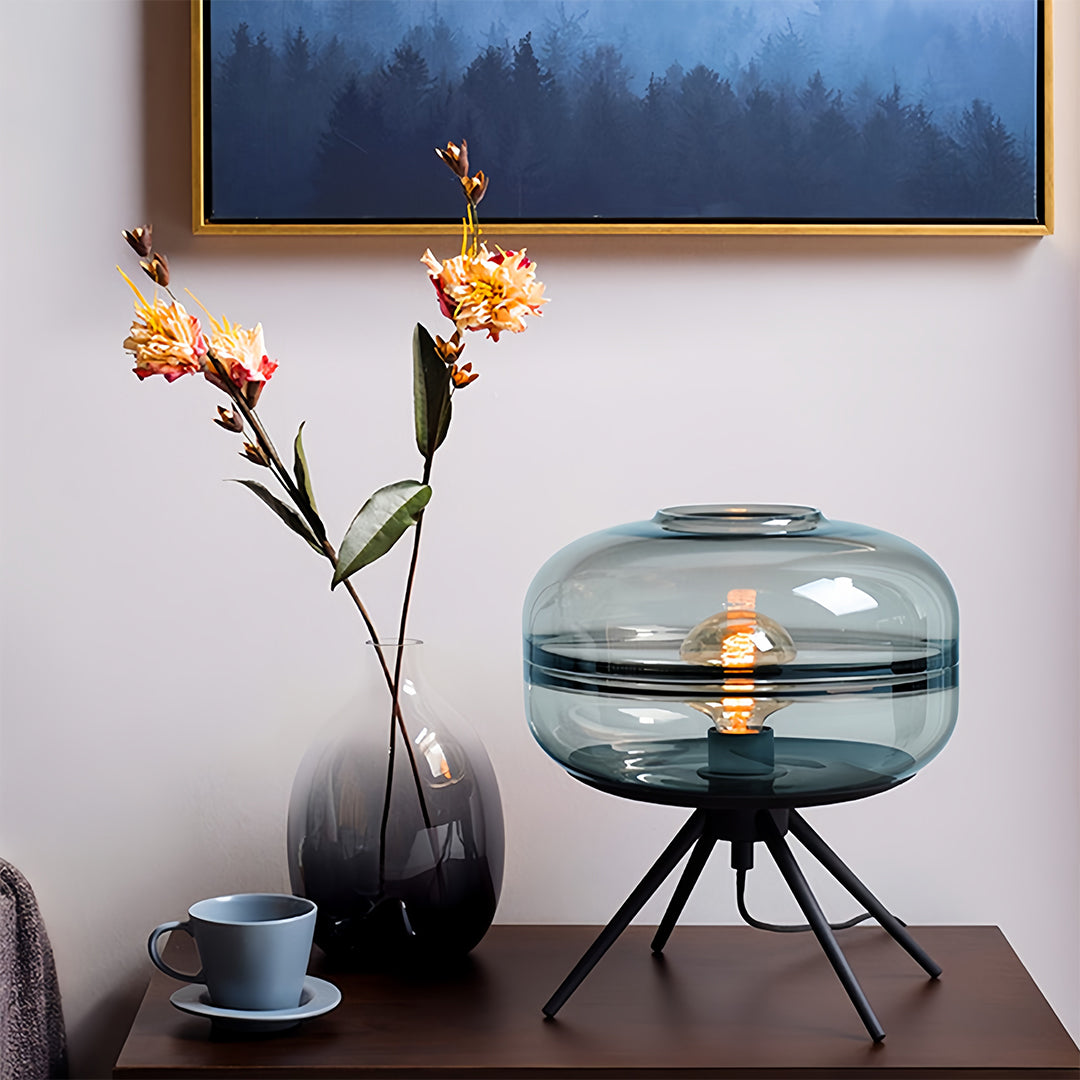 Modern Nordic Glass Accent Table Lamp with Four Legs for Living Room