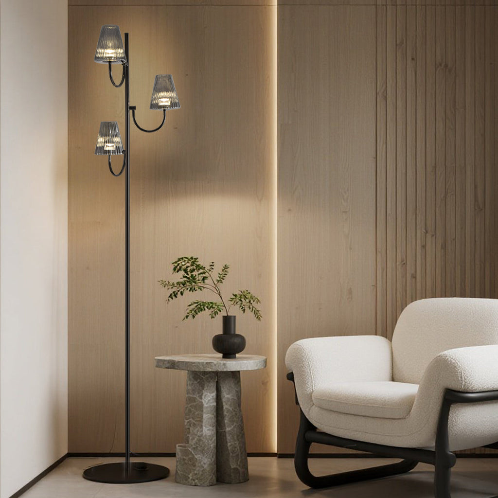 Sleek Black Minimalist Floor Lamp in Contemporary Design for Living Room