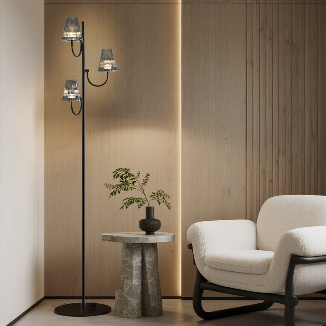 Sleek Black Minimalist Floor Lamp in Contemporary Design for Living Room