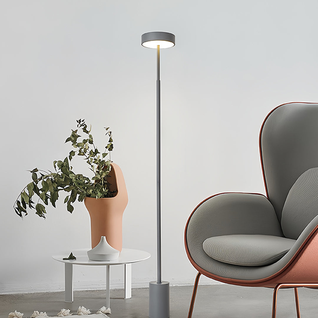 Chic Dimmable Petite Modern Floor Lamp in Black for Living Room Reading