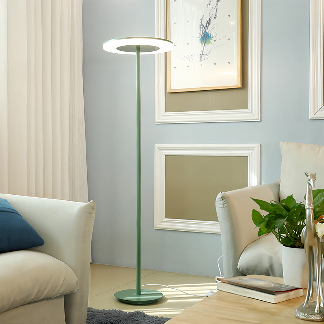 Dimmable Macaron Round Floor Lamp in Colorful Modern Design for Living Room