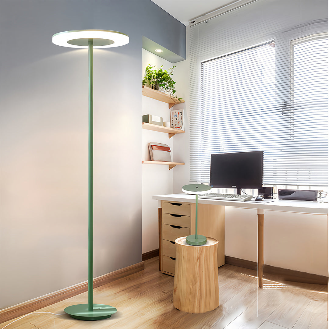 Dimmable Macaron Round Floor Lamp in Colorful Modern Design for Living Room