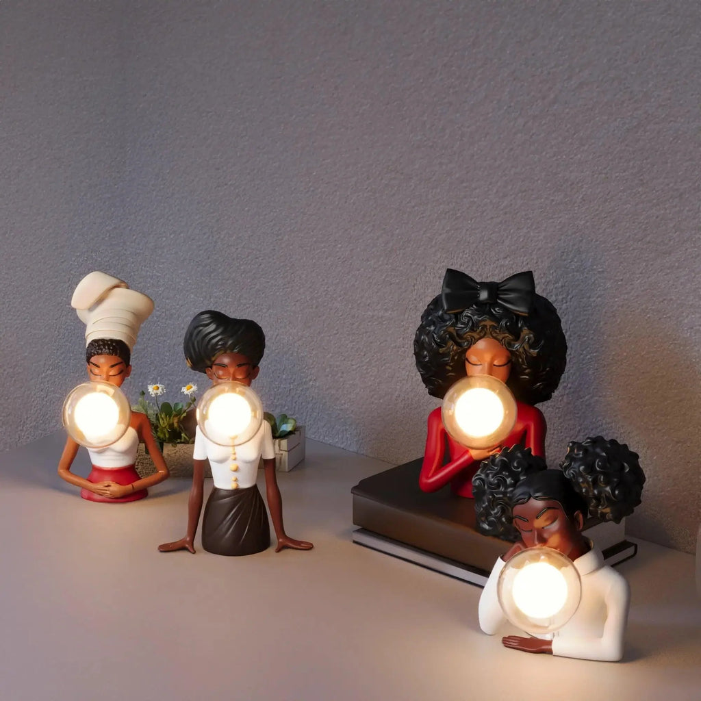 Chic Colorful Bubble Girls Lamp - Whimsical Table Lighting for Kids' Room